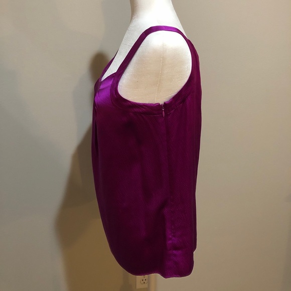J. Crew fuchsia 100% silk sleeveless blouse - Picture 2 of 4